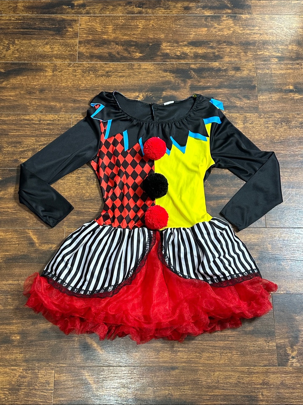 🤡 Harlequin Clown Costume Dress Women’s S 4-6 🎪 Halloween Tutu
